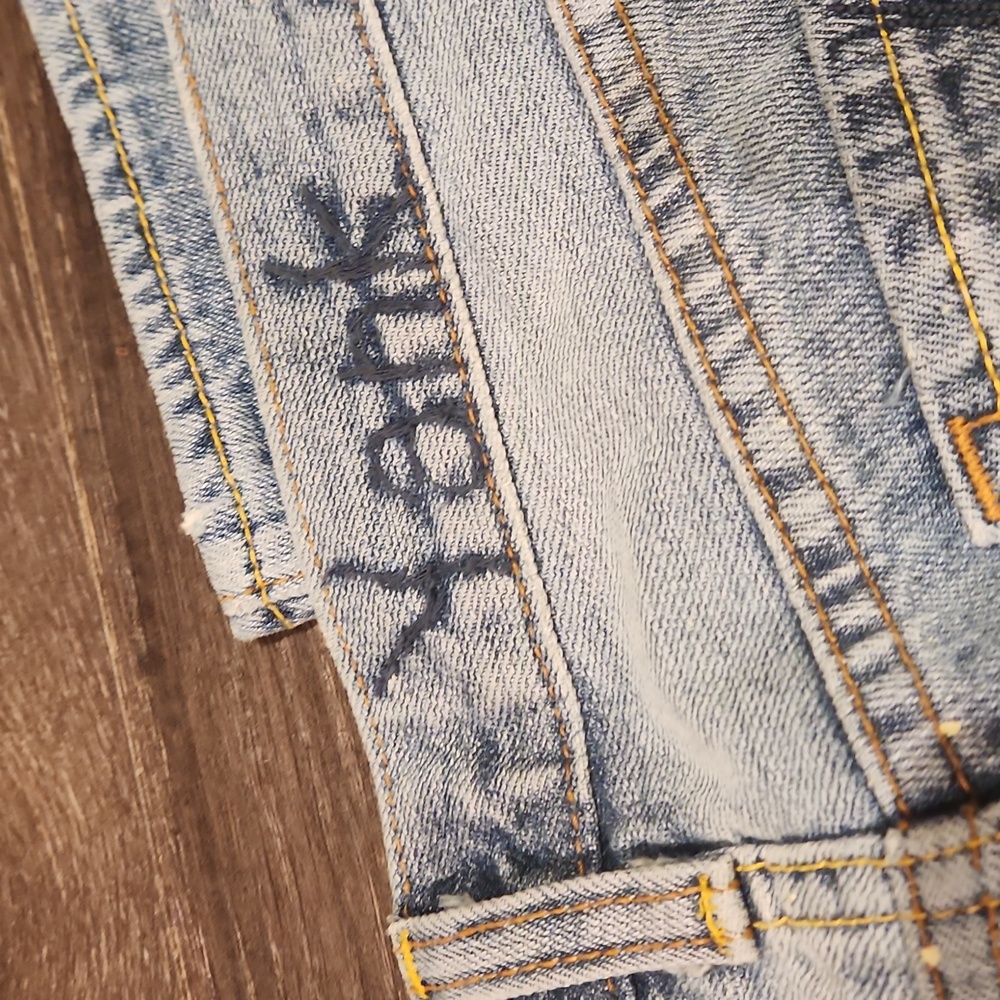 ❤️ YANK VINTAGE Y2K FLAMING ROSE RHINESTONE EMBELLISHED STRAIGHT LEG JEANS - Picture 16 of 16